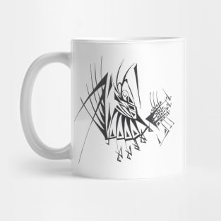 Procession Unique Black White Abstract Art Mug